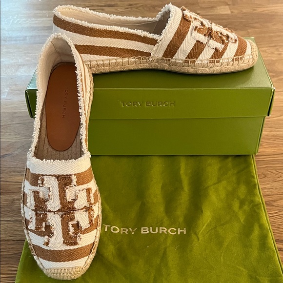 NWT Tory Burch Frayed Canvas Aline Denim Espadrille - Picture 2 of 7